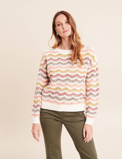 Pull col bateau manches longues vert femme