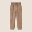 Pantalon mom 7/8&egrave;me en coton vert kaki femme