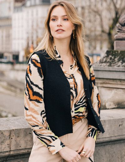Gilet sans manches noir femme