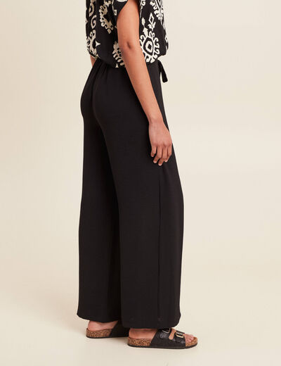 Pantalon portefeuille noir femme