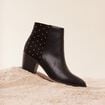 Bottines &agrave; talon d&eacute;tails clout&eacute;s noir femme