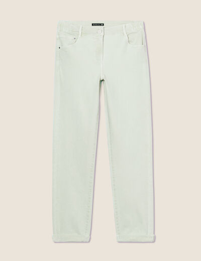 Jean ajusté 7/8ème 5 poches vert clair femme