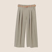 Pantalon jupe-culotte large vert clair femme