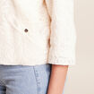 Veste brod&eacute;e bas resserr&eacute; manches 3/4 ecru femme