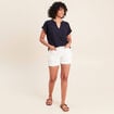 T-shirt droit manches courtes bleu marine femme