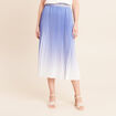 Jupe midi patineuse pliss&eacute;e bleu femme