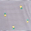 T-shirt droit broderie manches courtes bleu femme
