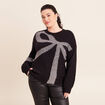 Pull col bateau manches longues noir femme