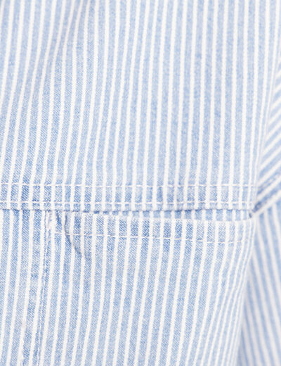 Veste ample en jean manches longues bleu femme