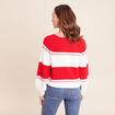 Pull droit col rond en coton ecru femme