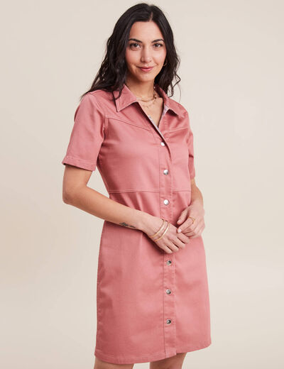 Robe moulante réversible orange corail femme