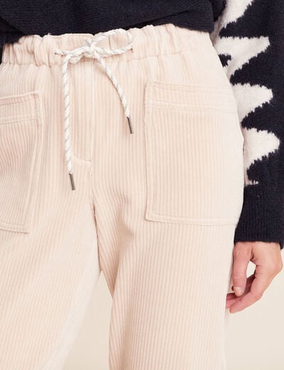 Pantalon coupe mom en velours sable femme