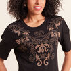T-shirt col rond manches courtes noir femme