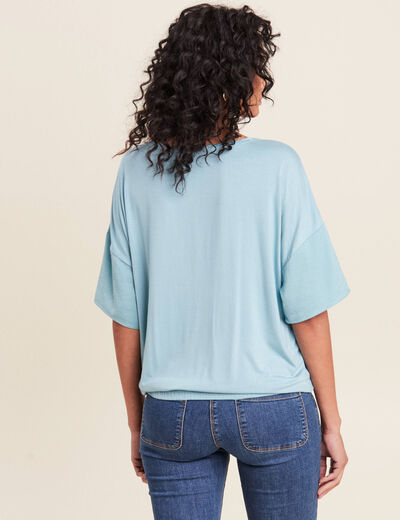 T-shirt manches courtes bleu gris femme