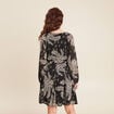 Robe évasée manches 3/4 noir femme