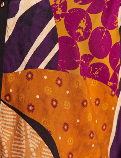 Chemise manches longues multicolore femme