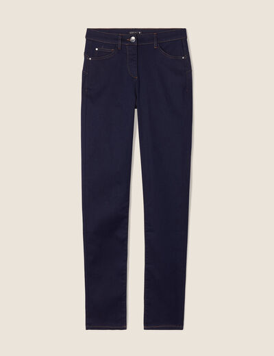 Jeans léger taille haute long denim brut femme