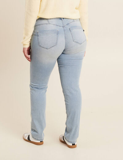 Jean ajusté taille standard long denim baby bleu femme