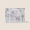 Coffret &eacute;charpe et bonnet &agrave; strass gris clair femme
