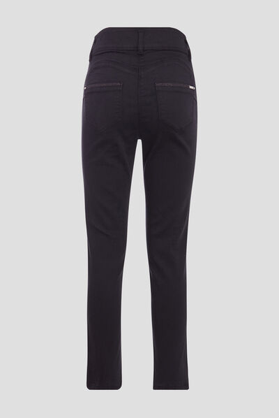 Jean ajusté 7/8ème noir femme