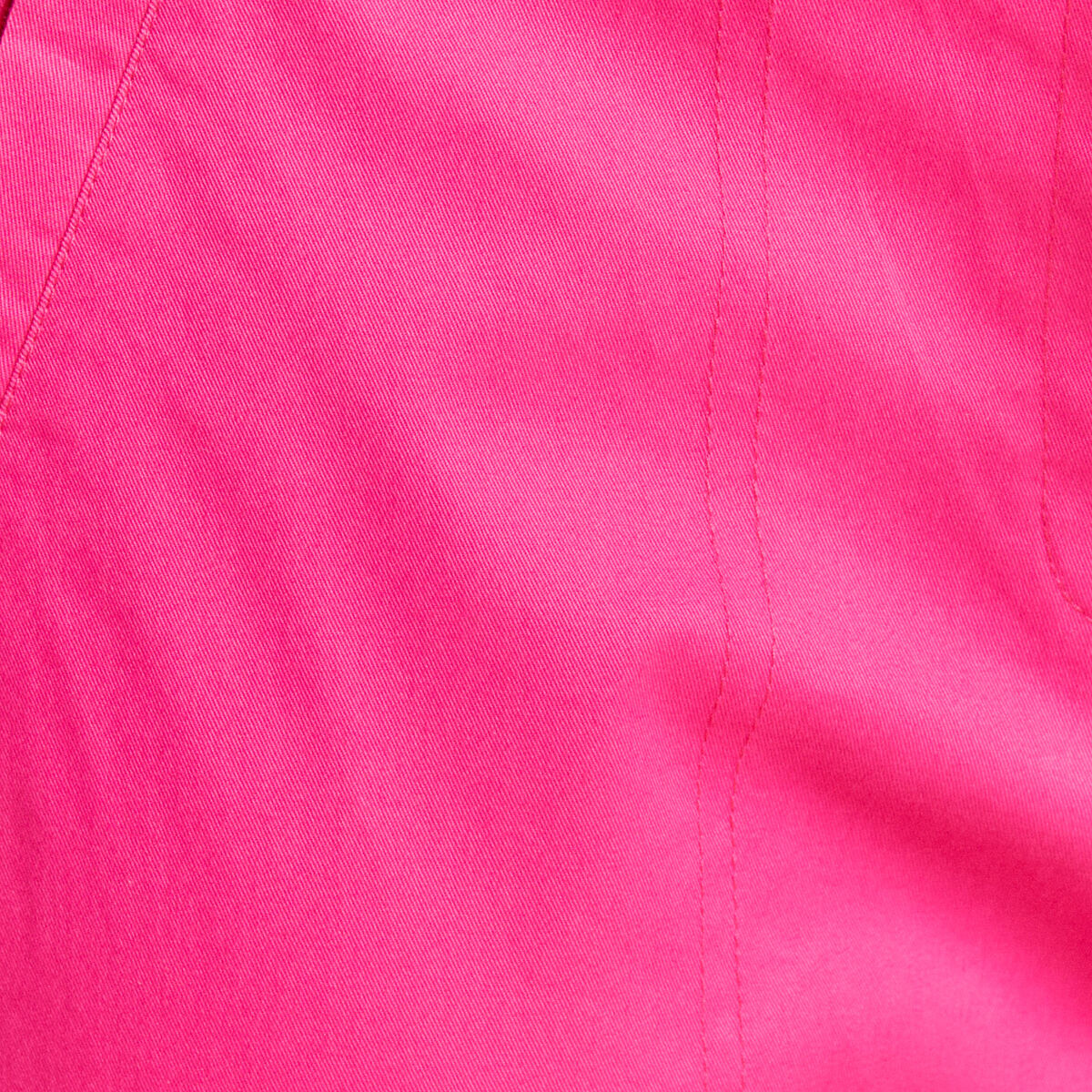 Pantacourt droit poches c&ocirc;t&eacute;s rose fushia femme