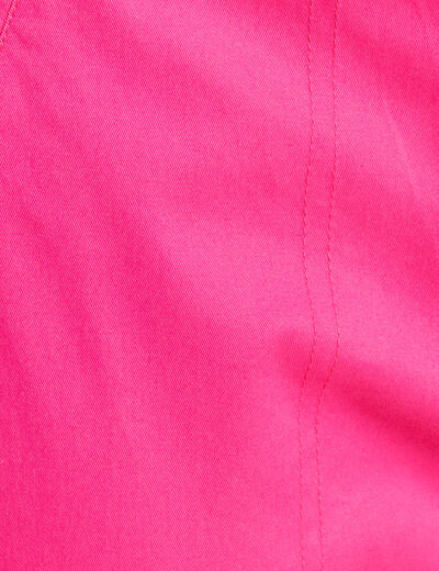 Pantacourt droit poches côtés rose fushia femme
