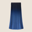 Jupe midi patineuse pliss&eacute;e bleu ciel femme