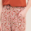 Pantalon large taille haute orange femme