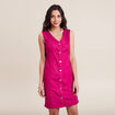 Robe fourreau r&eacute;versible rose fushia femme
