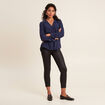 Pantalon ajusté enduit 7/8ème noir femme