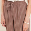 Pantalon large taille haute taupe femme