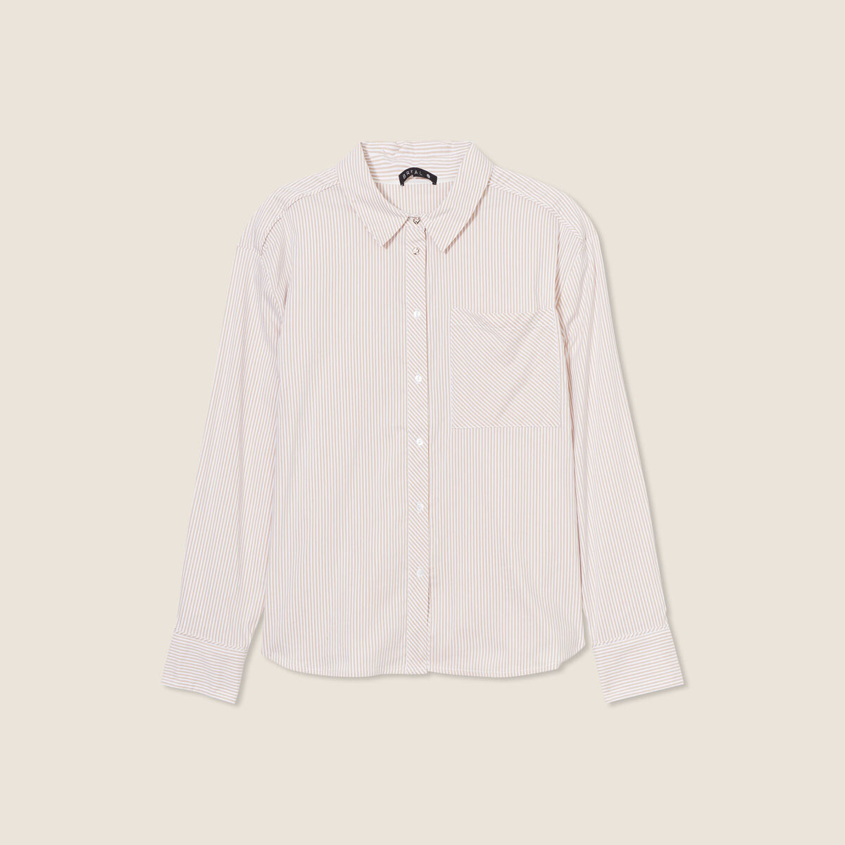 Chemise manches longues beige femme