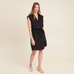 Robe droite courte manches courtes noir femme
