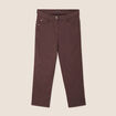 Pantacourt droit taille standard marron femme