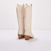 Bottes western brod&eacute;es ivoire femme