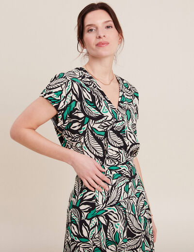 Blouse manches courtes vert femme