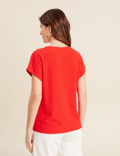 T-shirt manches courtes orange foncé femme