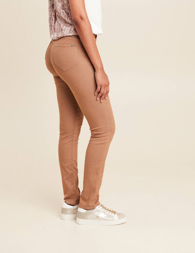 Pantalon léger taille standard long marron femme