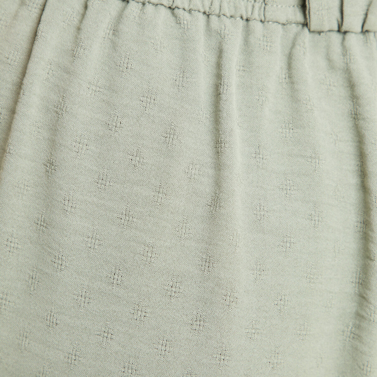 Pantalon flou droit 7/8ème vert clair femme