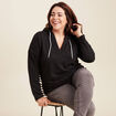 Sweat à capuche noir femme