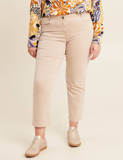 Jean droit 7/8ème denim beige femme