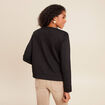 Gilet droit court manches longues noir femme
