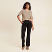 Pantalon coupe bootcut &agrave; pont noir femme