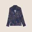 Chemise manches longues bleu marine femme