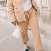 Jean ajusté 7/8ème marron clair femme