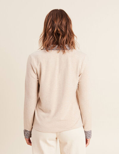 T-shirt manches longues creme femme