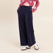 Pantalon en velours bleu marine femme