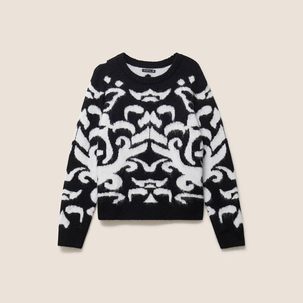 Pull col rond noir femme