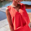 Blouse sans manches orange femme