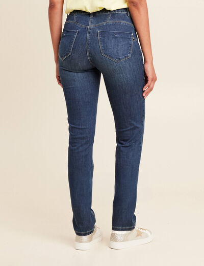 Jean ajusté taille standard long denim brut femme